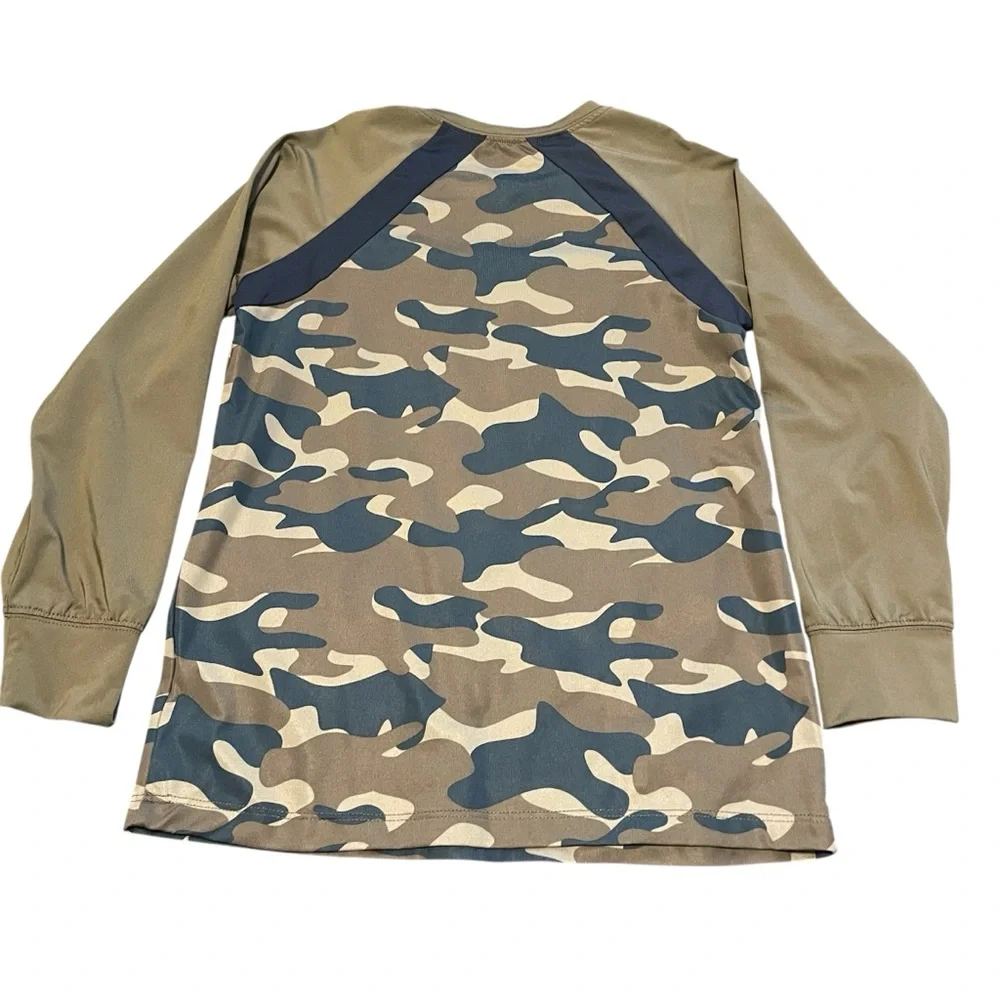 OshKosh Boys Gray and Blue Camo Performance Shirt